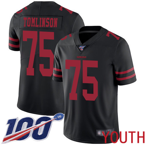 San Francisco 49ers Limited Black Youth Laken Tomlinson Alternate NFL Jersey #75 100th